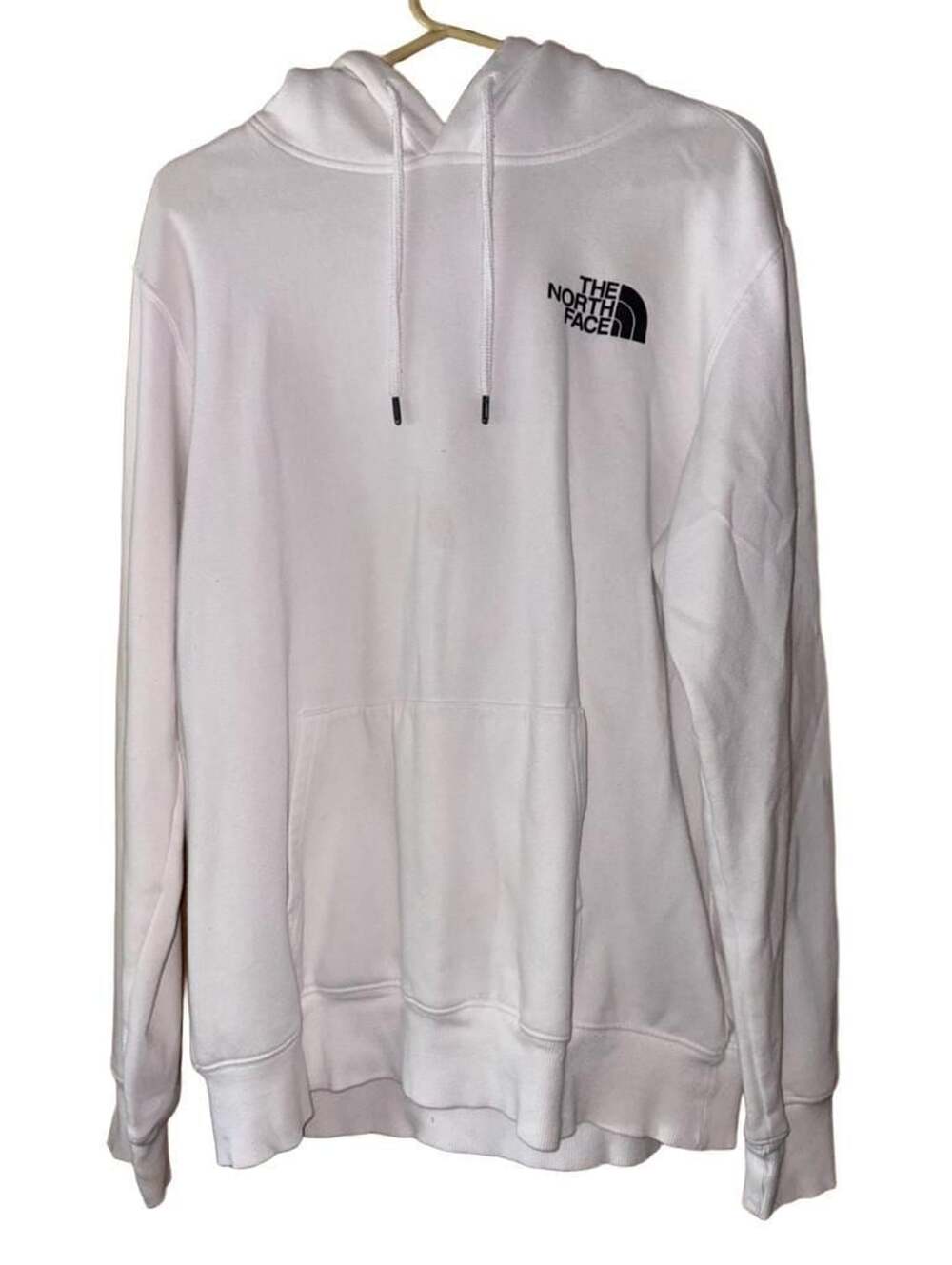 The North Face Box Logo Graphic White Hoodie, Size Large